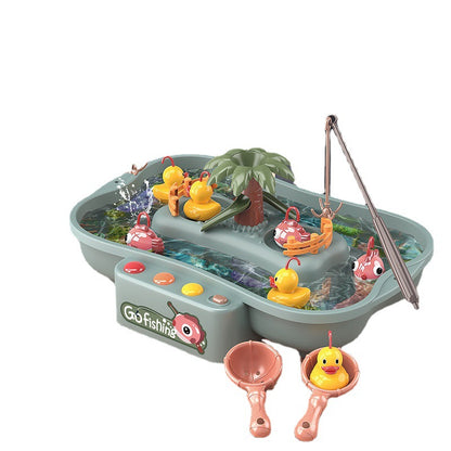 ⚠️🚨🔊 Kid's Light Music Circulation Water Electric Rotating Fishing Table Fishing Pool Water Toy Set nihaodropshipping