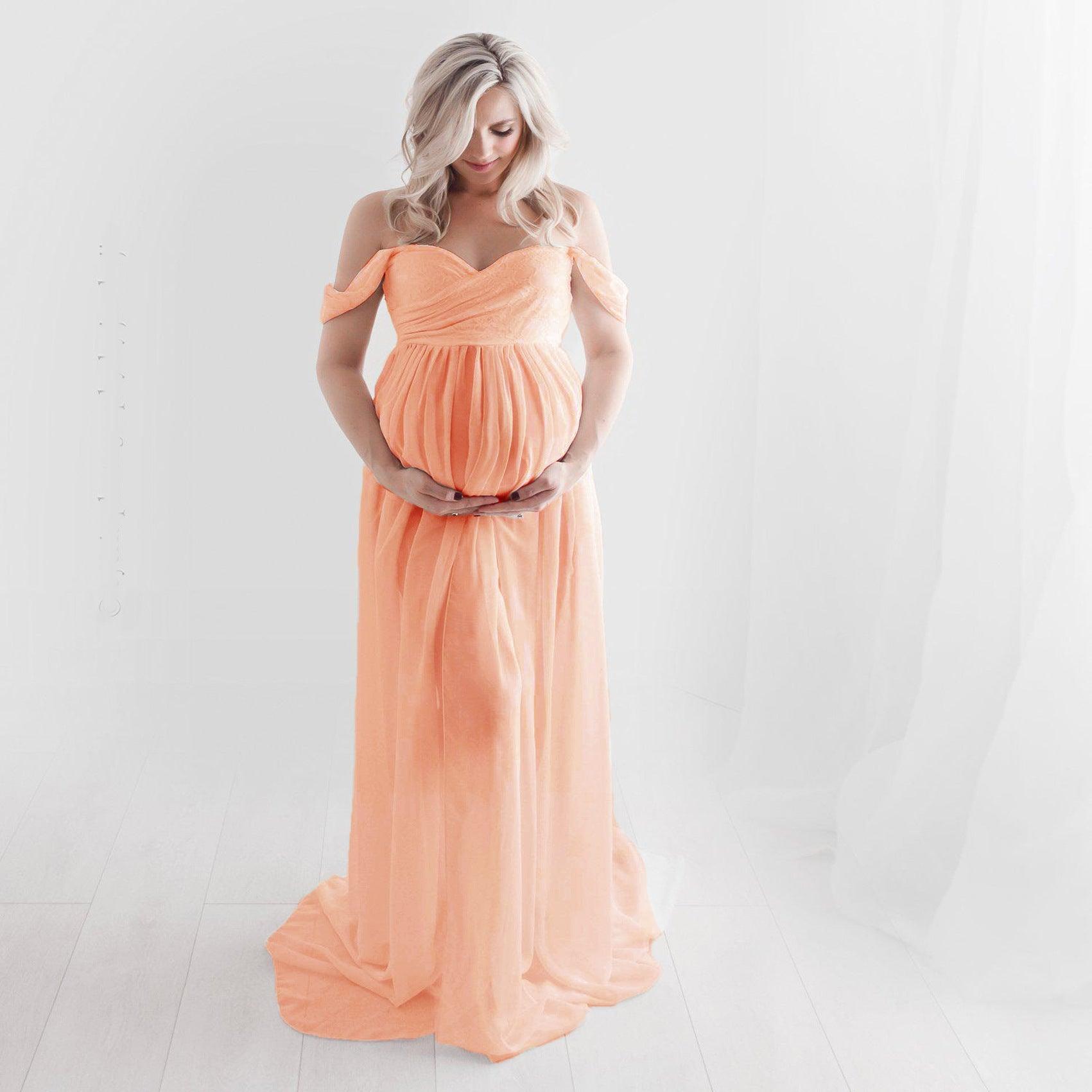 Off Shoulder Maternity Dress for Pregnancy Photo Shoot nihaodropshipping