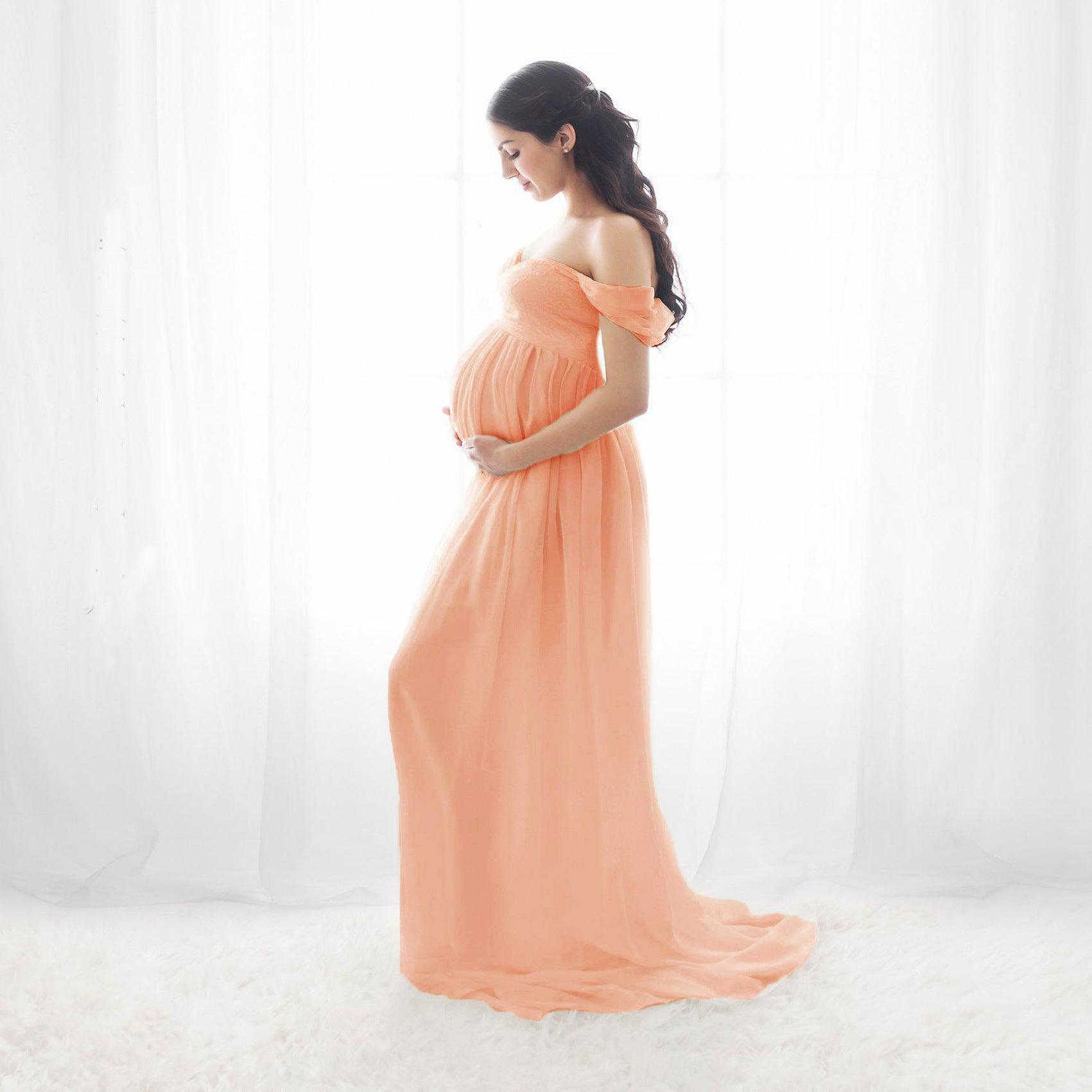 Off Shoulder Maternity Dress for Pregnancy Photo Shoot nihaodropshipping