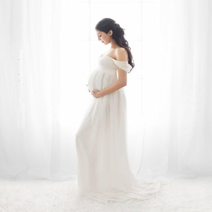 Off Shoulder Maternity Dress for Pregnancy Photo Shoot nihaodropshipping