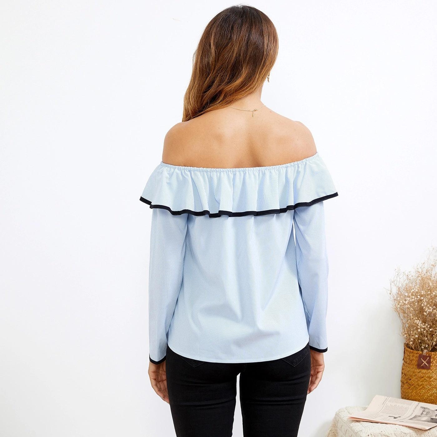 Off Shoulder Ruffle Maternity Top nihaodropshipping