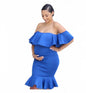 Off Shoulder Ruffle Maternity Mini Dress nihaodropshipping