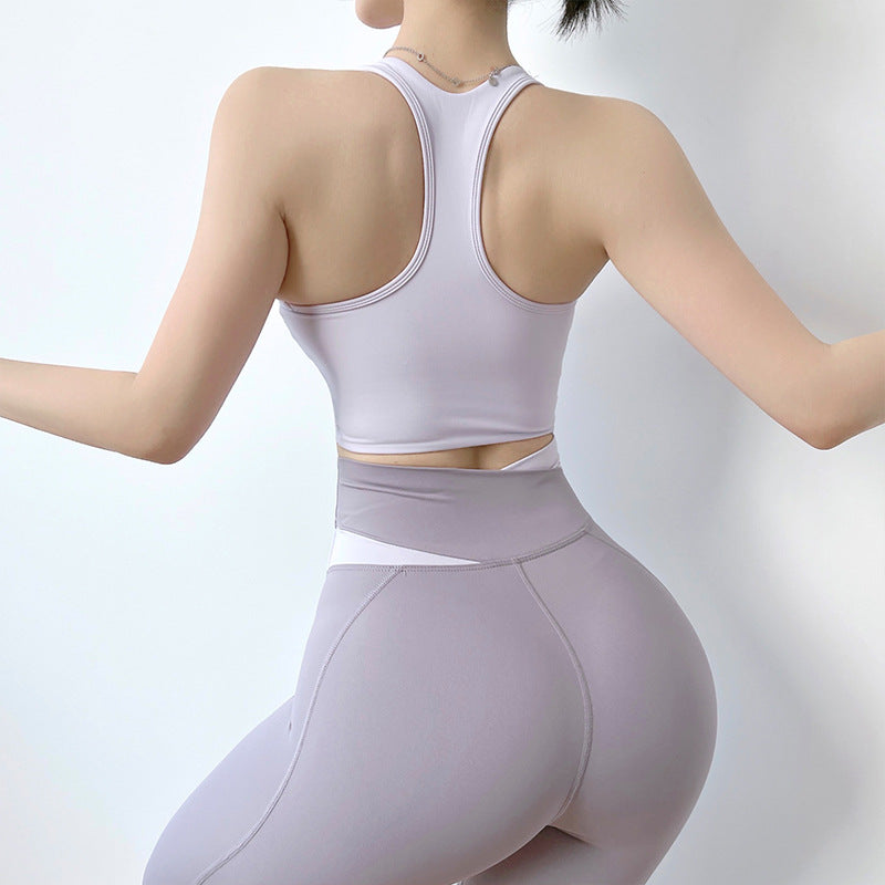 Womens High Waist Crisscross Yoga Set nihaodropshipping