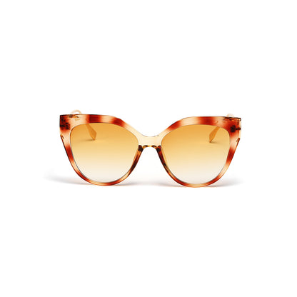 Women's Round Cat's Eye Hawksbill Large Frame Hollow Metal Sunglasses nihaodropshipping