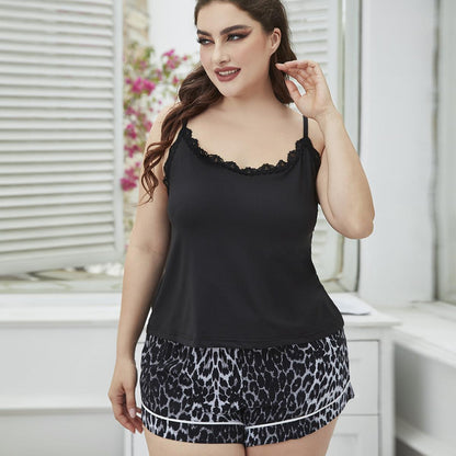 Women's Plus Size Backless Pajama Shorts Set nihaodropshipping