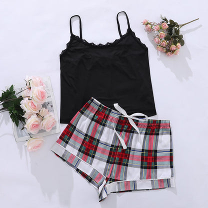 Women's Plus Size Backless Pajama Shorts Set nihaodropshipping