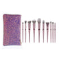 Solid Color Synthetic Fibers Makeup Brushes with Makeup Pouch nihaodropshipping