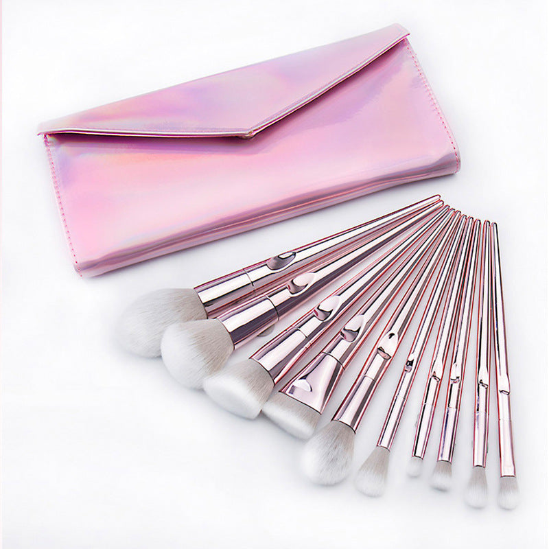 Solid Color Synthetic Fibers Makeup Brushes with Makeup Pouch nihaodropshipping