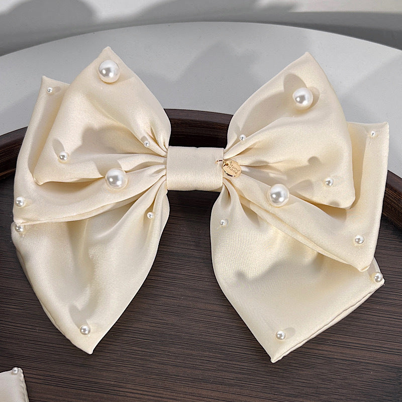 Satin Pearls Bowknot Hair Clip nihaodropshipping