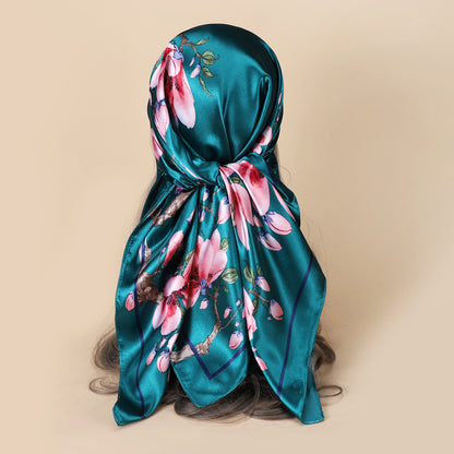 Women's Floral Satin Scarves nihaodropshipping