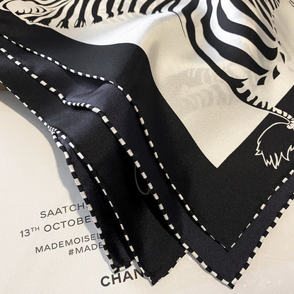 Women's Zebra Pattern Silk Scarf nihaodropshipping