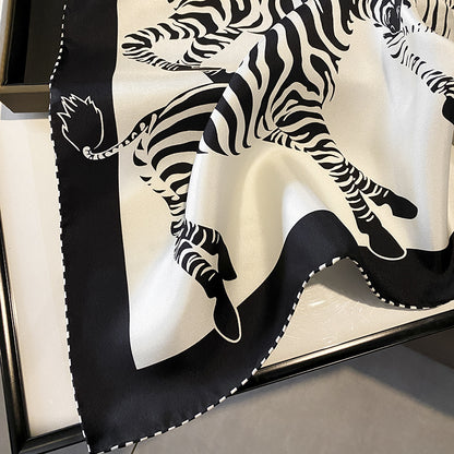 Women's Zebra Pattern Silk Scarf nihaodropshipping