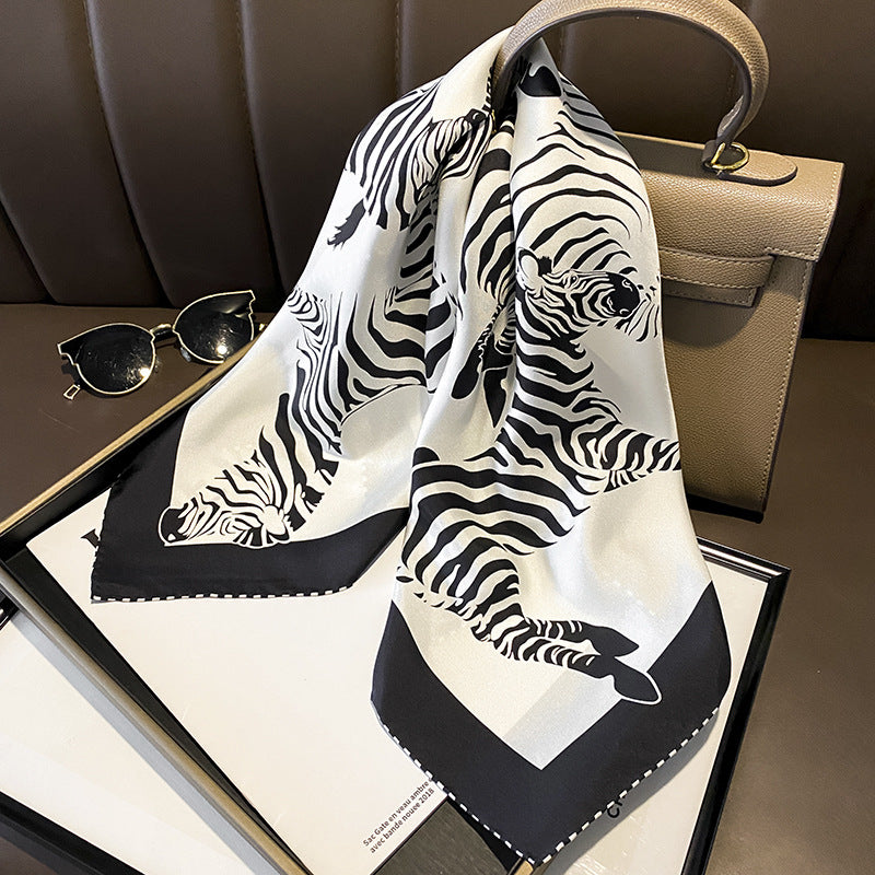 Women's Zebra Pattern Silk Scarf nihaodropshipping