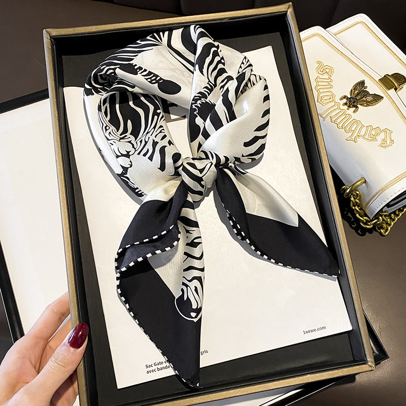 Women's Zebra Pattern Silk Scarf nihaodropshipping