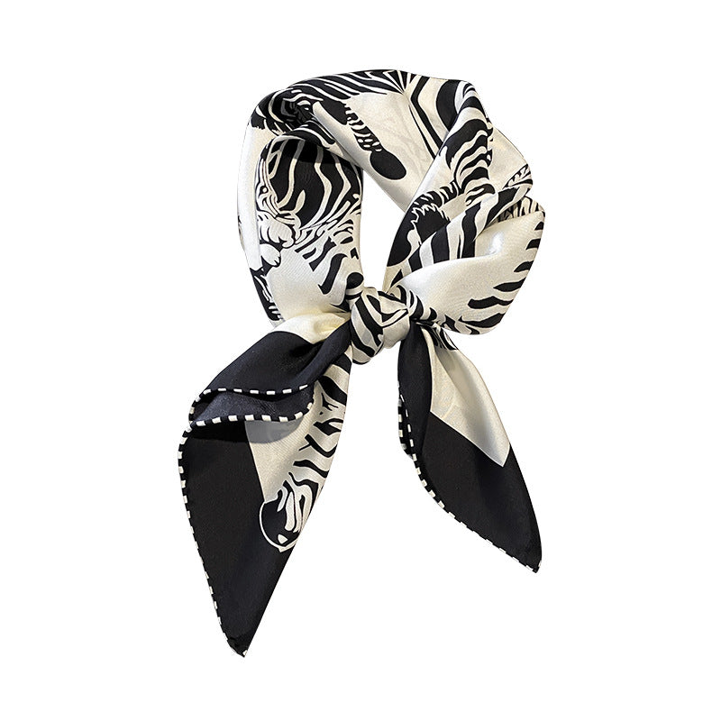 Women's Zebra Pattern Silk Scarf nihaodropshipping