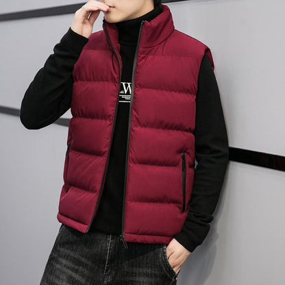 Men's Casual Fashion Solid Color Polyester Zipper Vest nihaodropshipping