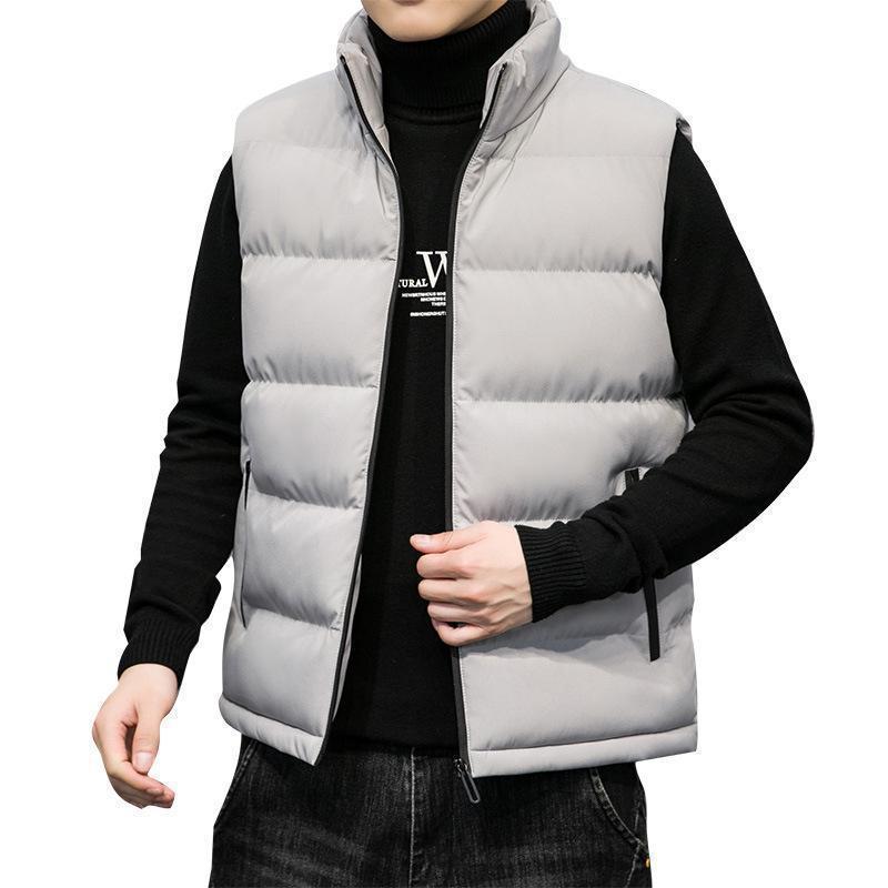 Men's Casual Fashion Solid Color Polyester Zipper Vest nihaodropshipping