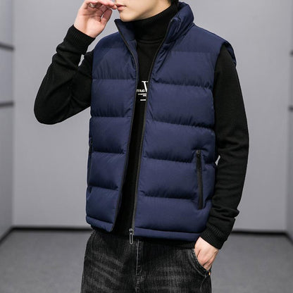 Men's Casual Fashion Solid Color Polyester Zipper Vest nihaodropshipping