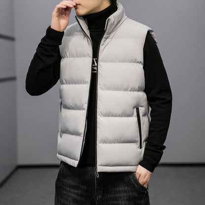 Men's Casual Fashion Solid Color Polyester Zipper Vest nihaodropshipping