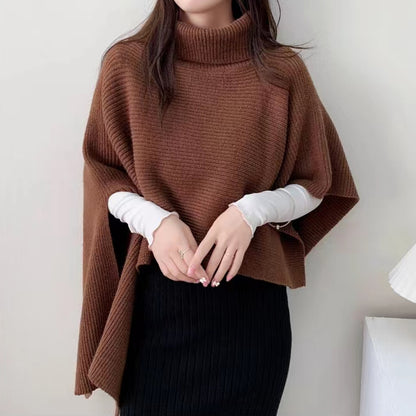 Winter New Irregular Turtleneck Knitted Cloak nihaodropshipping