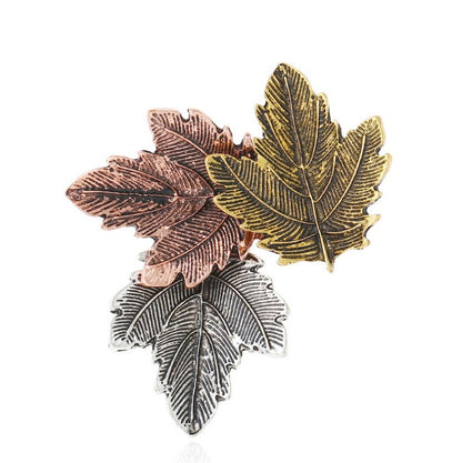 Retro Tri-Color Maple Leaf Shaped Brooch nihaodropshipping