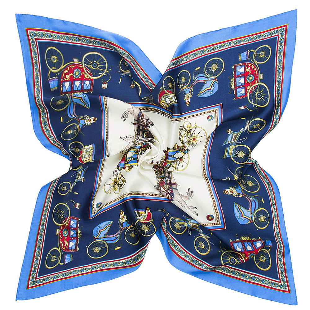 Women's Silk Scarf with Geometric Patterns nihaodropshipping