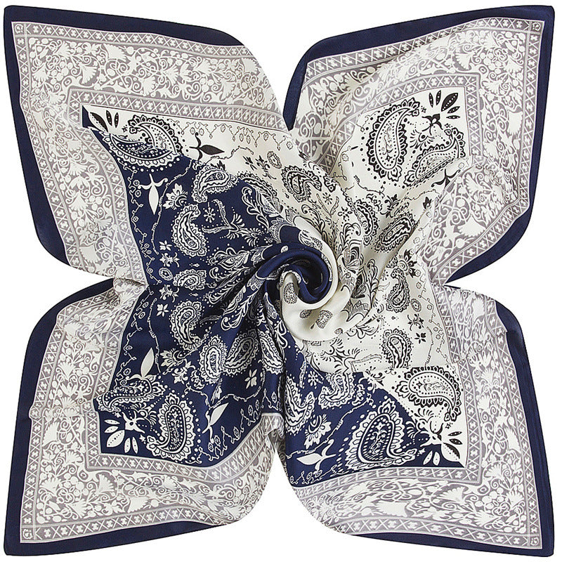 Women's Silk Scarf with Geometric Patterns nihaodropshipping