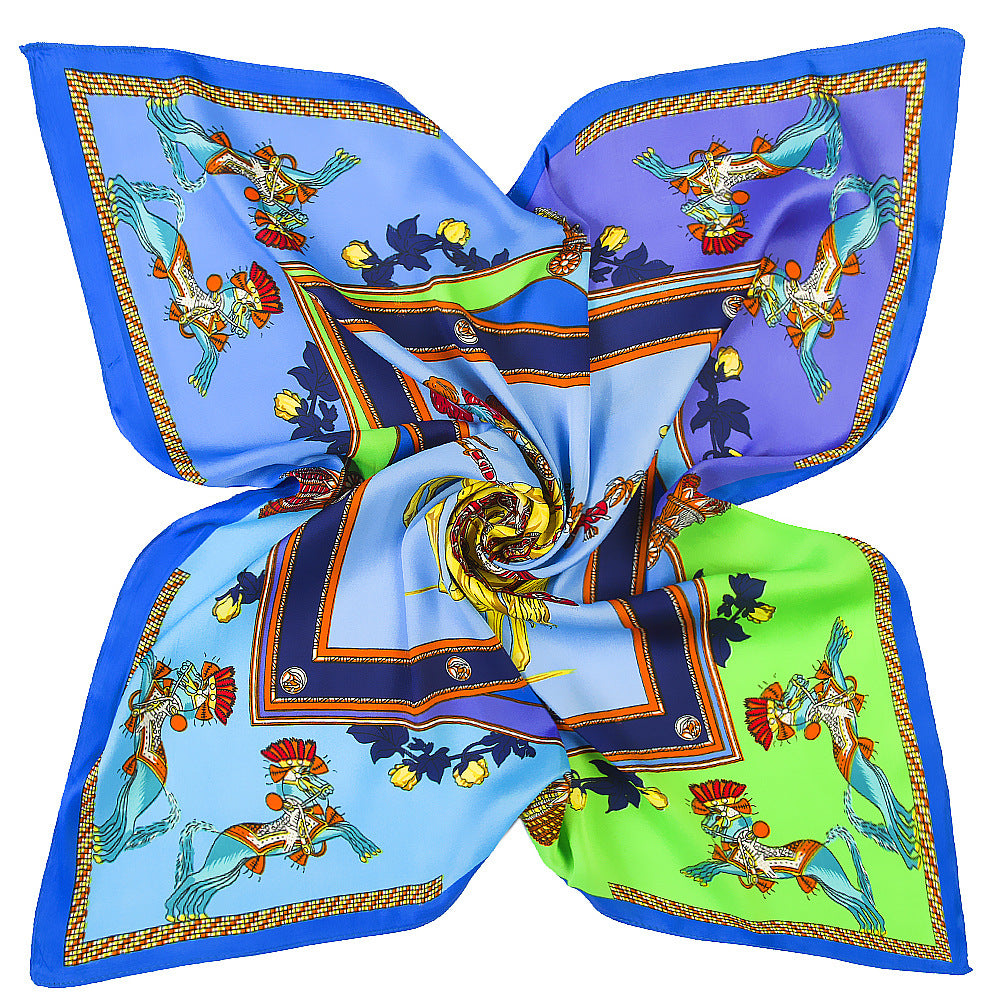 Women's Silk Scarf with Geometric Patterns nihaodropshipping