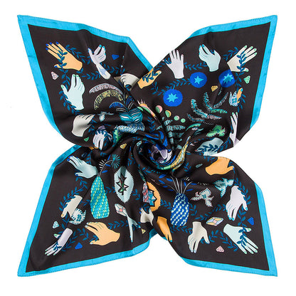 Women's Silk Scarf with Geometric Patterns nihaodropshipping