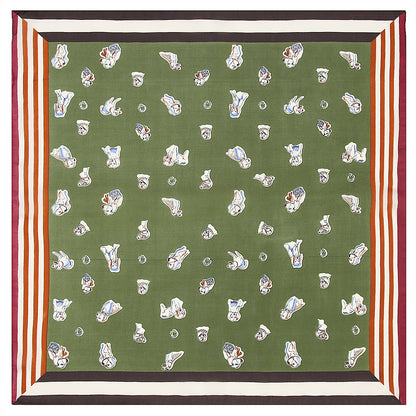 Women's Silk Scarf with Geometric Patterns nihaodropshipping