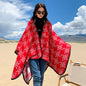 Women's Hooded Cape Shawl with Mini Buckle Latch nihaodropshipping