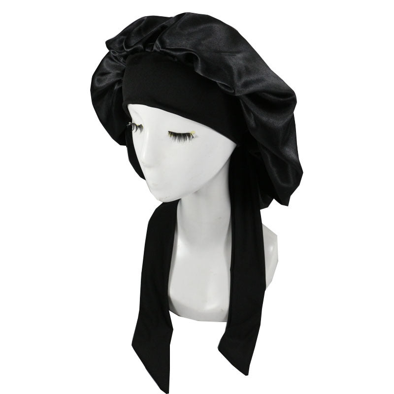 Women's Large Satin Hair Bonnet With Tie Front nihaodropshipping