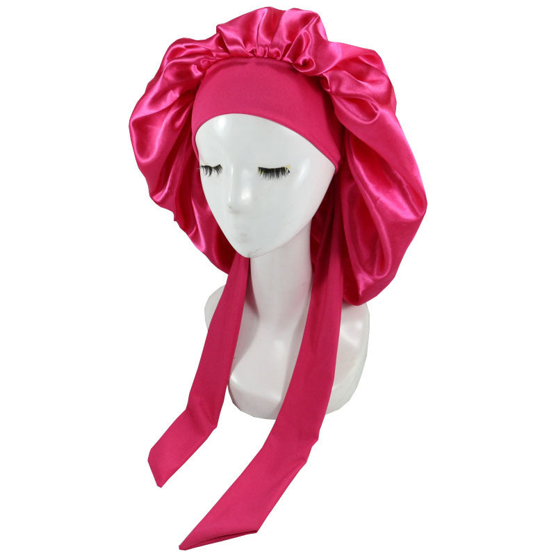 Women's Large Satin Hair Bonnet With Tie Front nihaodropshipping