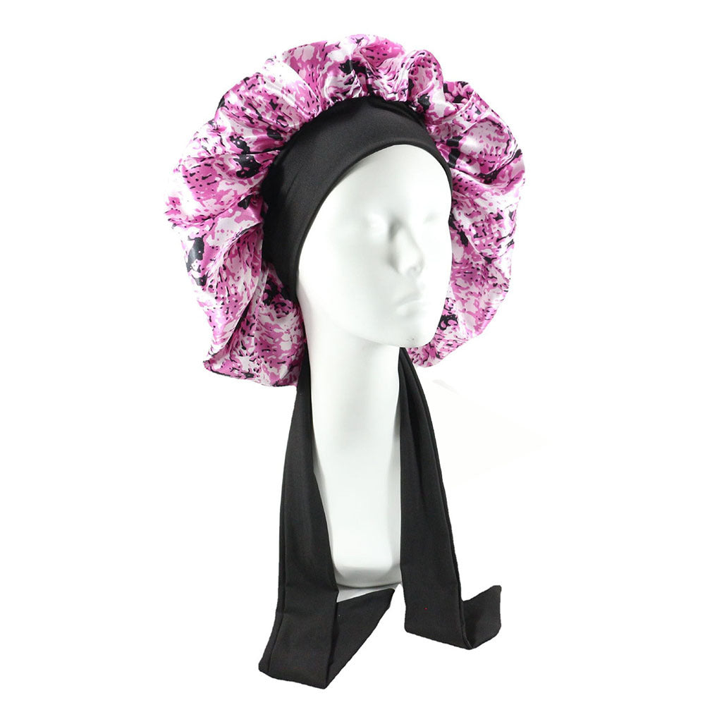 Women's Large Satin Hair Bonnet With Tie Front nihaodropshipping