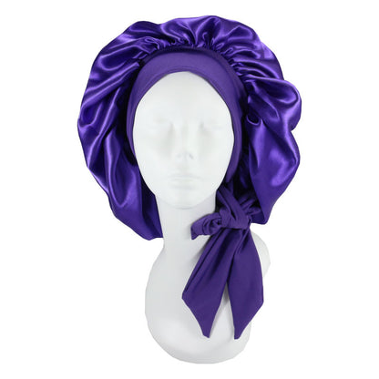 Women's Large Satin Hair Bonnet With Tie Front nihaodropshipping