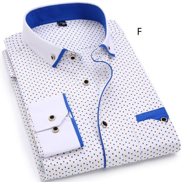 Men Fashion Casual Long Sleeved Printed shirt Zendrop