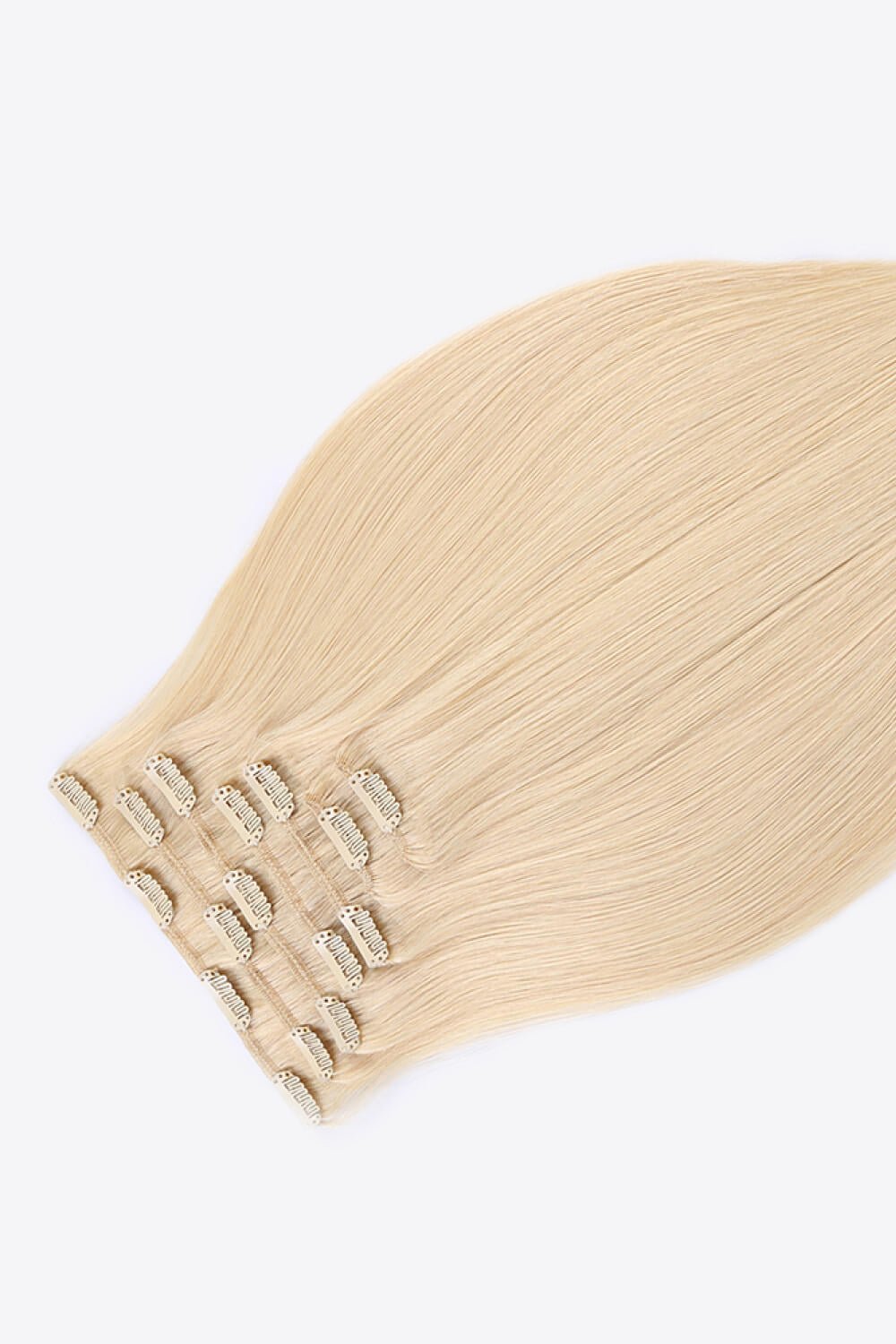 16" 110g Clip-in Hair Extensions Indian Human Hair in Blonde - DunbiBeauty, LLC