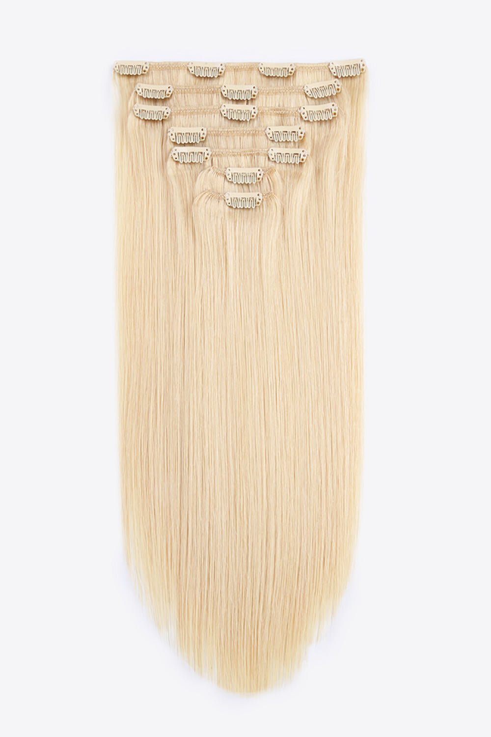 16" 110g Clip-in Hair Extensions Indian Human Hair in Blonde - DunbiBeauty, LLC