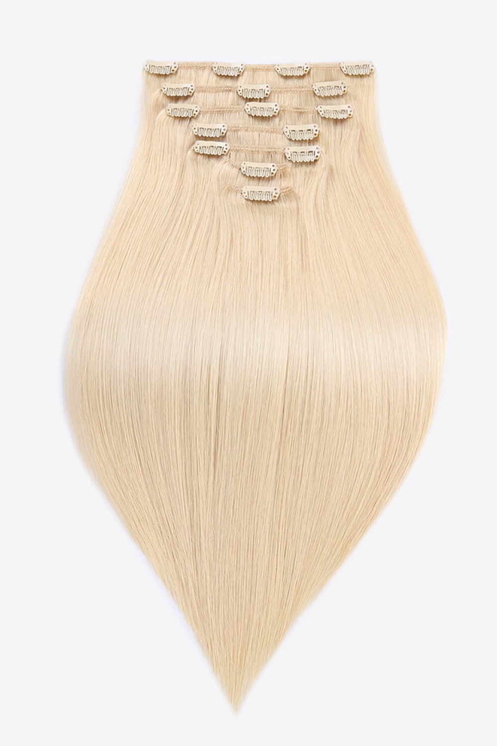 16" 110g Clip-in Hair Extensions Indian Human Hair in Blonde - DunbiBeauty, LLC