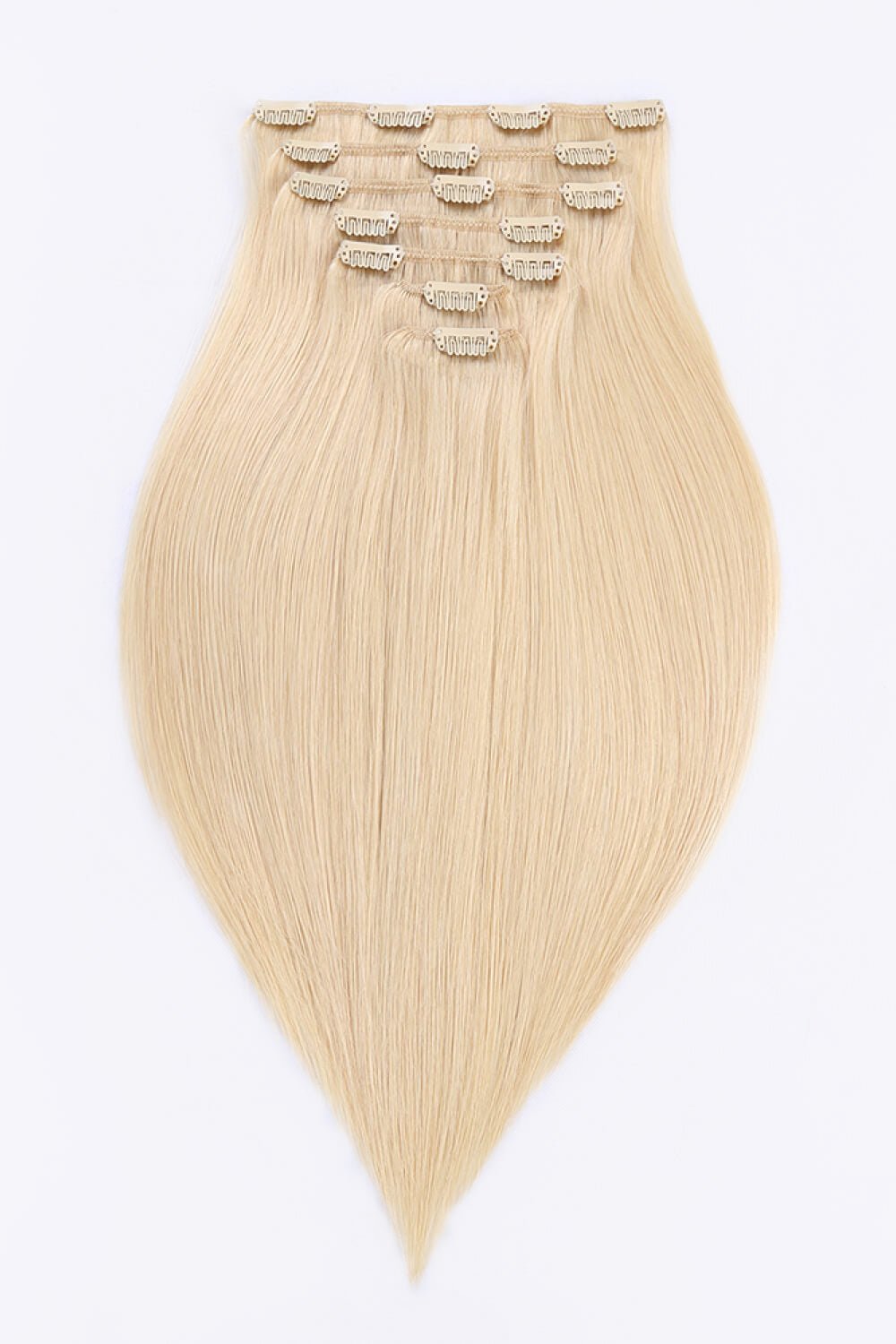 16" 110g Clip-in Hair Extensions Indian Human Hair in Blonde - DunbiBeauty, LLC