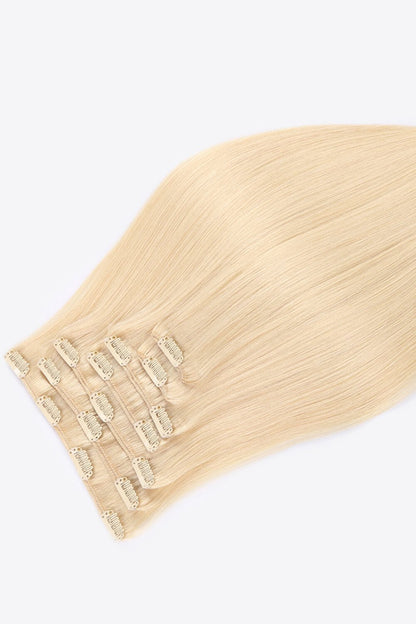 16" 110g Clip-in Hair Extensions Indian Human Hair in Blonde - DunbiBeauty, LLC