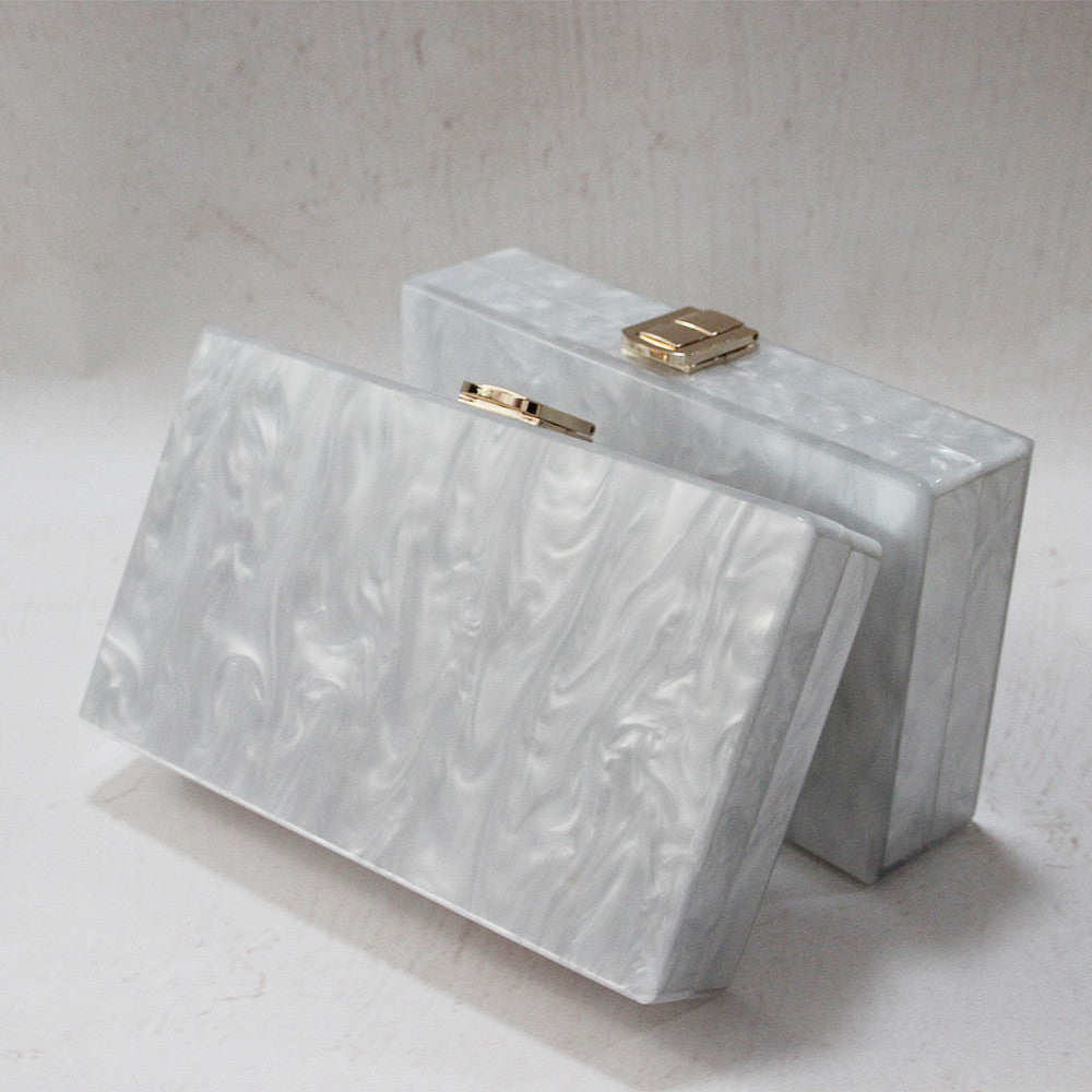 New Ladies Pure Color Pearlescent Acrylic Clutch nihaodropshipping