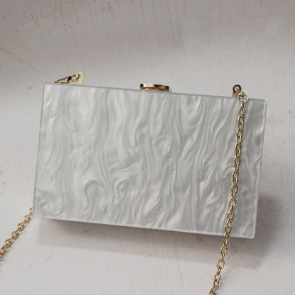 New Ladies Pure Color Pearlescent Acrylic Clutch nihaodropshipping