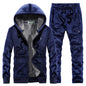 Men's Faux Velvet Sweat Suit with Back Pocket nihaodropshipping