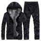 Men's Faux Velvet Sweat Suit with Back Pocket nihaodropshipping