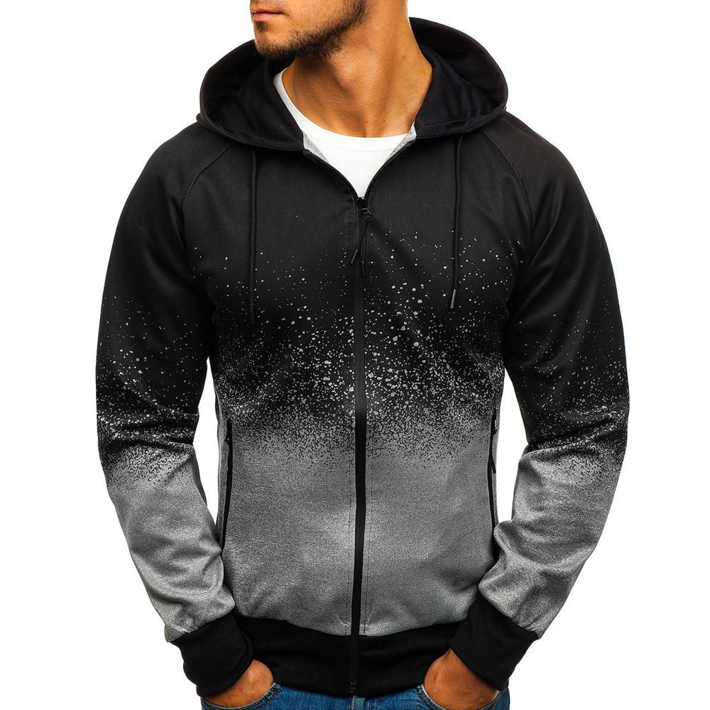 Men's Printed Zip Up Hoodie nihaodropshipping