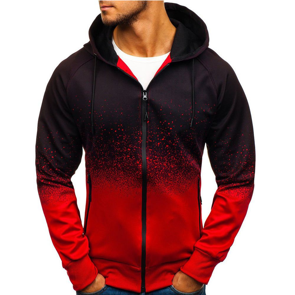 Men's Printed Zip Up Hoodie nihaodropshipping