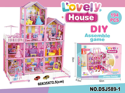 ⚠️ Kid's Cute Paradise Mansion Dollhouse (Assembly Required) nihaodropshipping