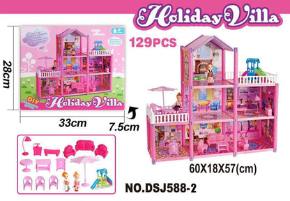 ⚠️ Kid's Cute Paradise Mansion Dollhouse (Assembly Required) nihaodropshipping