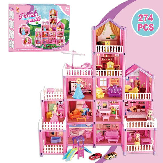 ⚠️ Kid's Cute Paradise Mansion Dollhouse (Assembly Required) nihaodropshipping